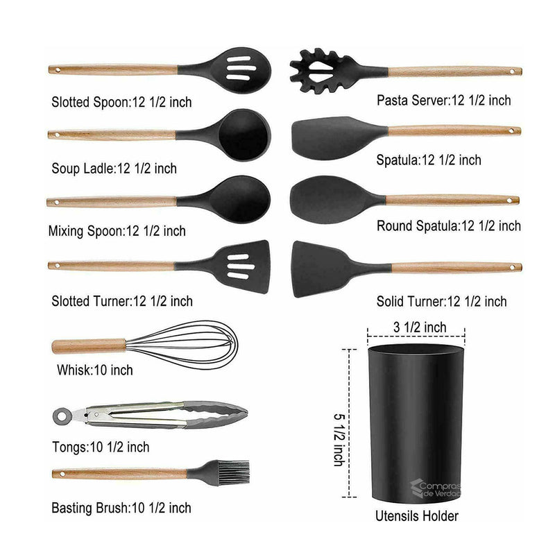 Utensilios Cocina Silicona Set por 12uds